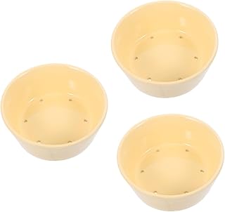 FRCOLOR 3 Pçs Tigela De Comida De Cerâmica Tigela De Rato Doméstico Prato De Comida De Animal Pequeno Tigelas De Comida De Coelho Pratos De Comida De Hamster Tigela De Cerâmica De Animal