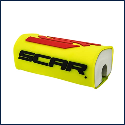 SCAR Mousse de Guidon 28 3D sans barre Moto Cross Quad Dirt Bike Enduro Supermotard - Jaune fluo
