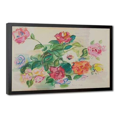 Giclée Raoul Dufy haut de gamme toile florale avec cadre suspendu