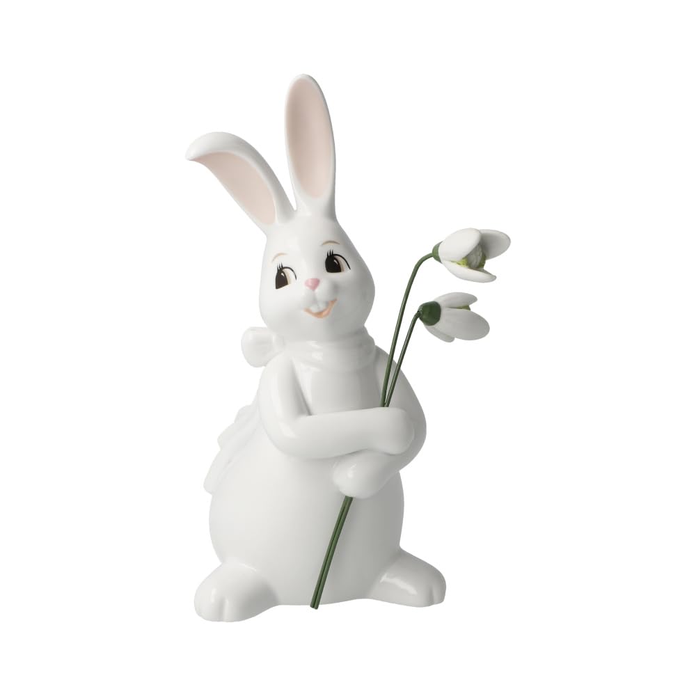 Goebel Rabbit Figurine Lovely Snow Bells - Snow White Easter