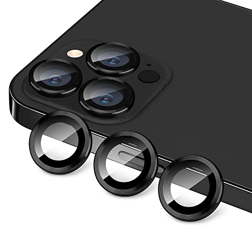 Hsefo Compatible with iPhone 12 Pro Max Camera Lens Protector Anti-Scratch 9H Tempered Glass Metal Camera Screen Protector Shockproof Cover for iPhone 12 Max 6.7 inch-3 Pcs Graphite