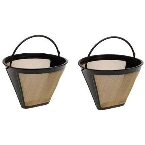 GF214CB #4 Cone Permanent Golden Coffee Filter 2 pack by Medelco