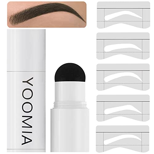 Eyebrow Stamp Stencil Kit Brow Stamp And Shaping Kit With 6 Sets Reusable Eyebrow Stencil (Gray Black)