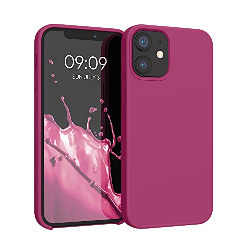 kwmobile Case Compatible with Apple iPhone 12 mini Case - TPU Silicone Phone Cover with Soft Finish - Raspberry Pink