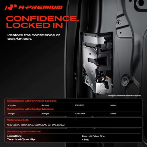 Image of A-Premium Rear Left Driver Side Door Lock Actuator