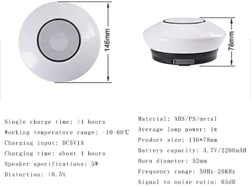 Luces para sombrillas Luz de poste de paraguas Luces de sombrilla de patio LED con control remoto con altavoz Bluetooth 7 colores que cambian Carpas impermeables alimentadas por USB Luces de sombrilla