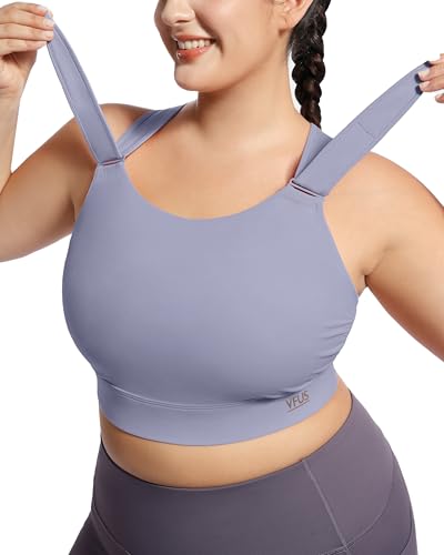 Image of Plus Size Sports Bras Medium-High Support Adjustable Racerback High Neck Wireless Everyday Workout Running Bra for Women