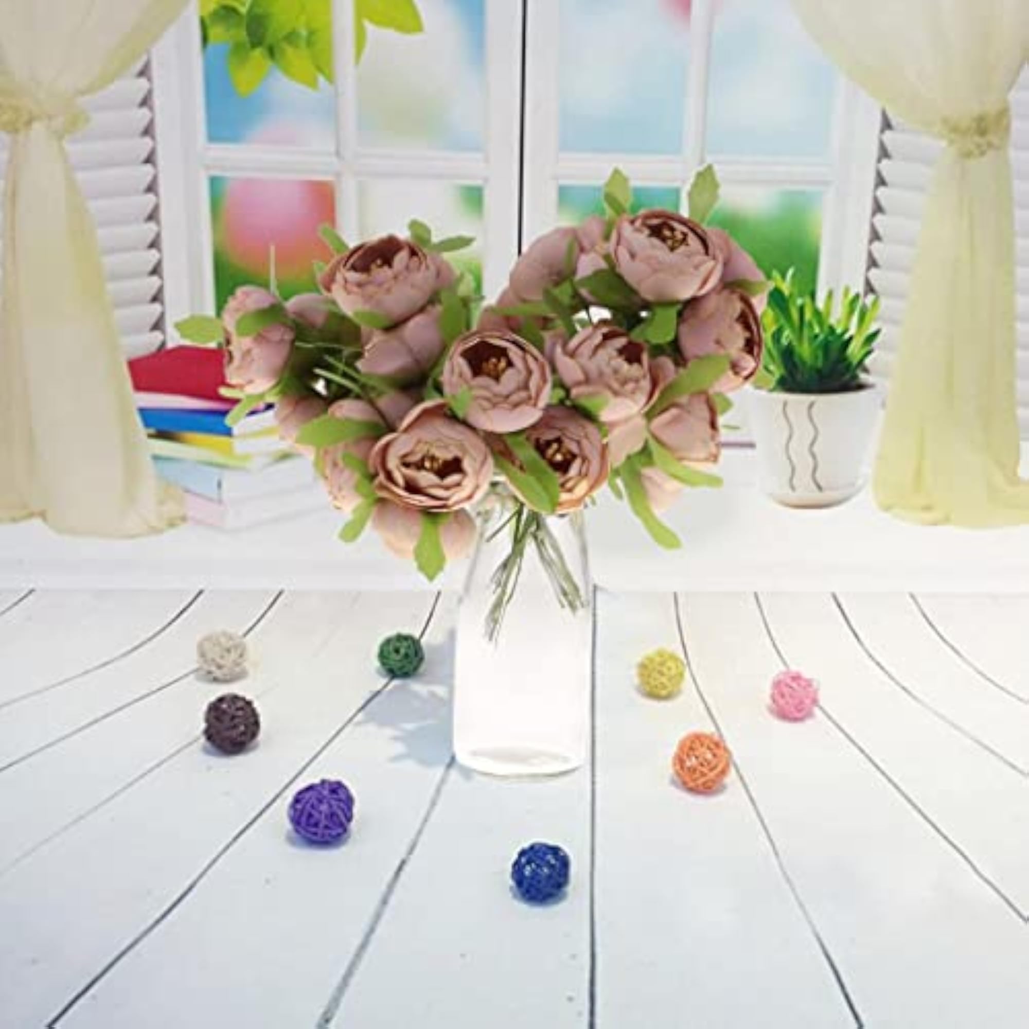 Artificial Camellia Bud Silk Flower Bouquet, 30pcs