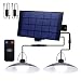 Produktbild Doppelkopf Solar Hängelampe für Außen,Rosnek Solarlampen für Außen Hängend IP65 Wasserdicht Innen Solar Hängeleuchte LED Hängelampe Aussen Pendelleuchte für Balkon,Garten,Terrasse