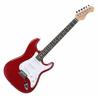 Rocktile guitare électrique sphere classic rouge - Les Beatles, Paul McCartney, John Lennon, RIngo Starr, George Harrison