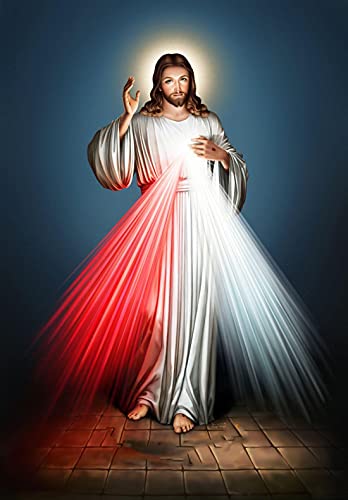 Tallenge - Divine Mercy � Christian Art Painting- Medium Gallery Wrap(Canvas,17 x 24 inches, Multicolour)