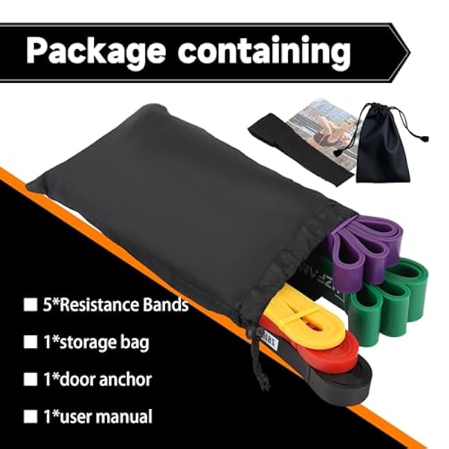 Non Latex Resistance Bands, Pull Up Assistance Bands, Exercise Bands Resistance, Workout Bands Resistance for Men and Women, Stretch Bands for Exercise, Physical Therapy, Fintness, Training