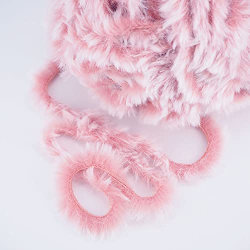 Image of NICEEC Faux Fur Yarn Super Soft, Chunky & Fluffy, Eyelash Yarn for Crochet & Knitting(Total Length 210yds /10.6oz) - Peach Pink /300g