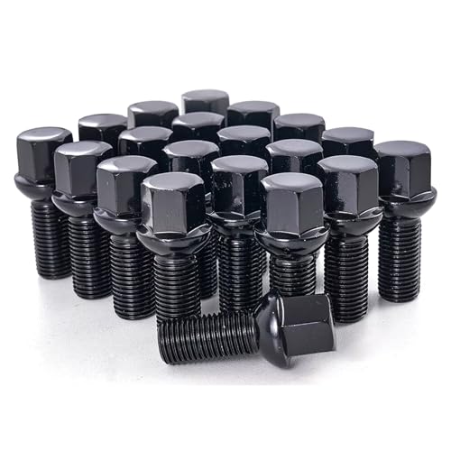 Image of 20 x 14mmx1.5 Ball Seat Extend Lug Bolts 40mm Shank, Black