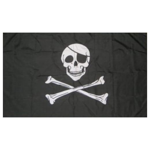 Dödskalle och Crossbone Pirate 9,4 x 5,2 cm flagga