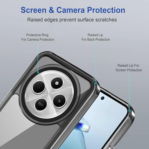 Image of Zapcase Back Case Cover for Poco M7 5G | Compatible for Poco M7 5G Back Cover | Case Cover with Camera Protection | (TPU + PC | Translucent Black)