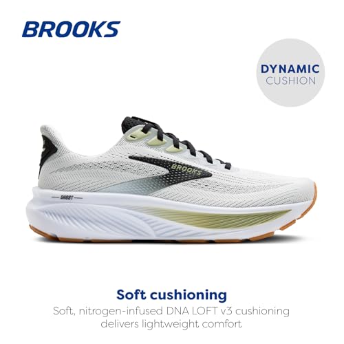 Brooks Brooks Men’s Ghost 17 Neutral Running Shoe - White/Black/Tea - 12 Medium