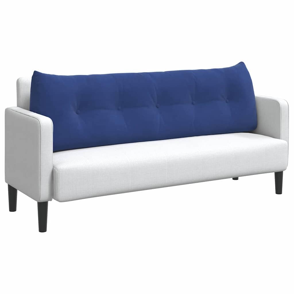 Rückenkissen Polizeiblau 160 x 24 x 50 cm Samt Lesekissen Keilkissen für Bett und Sofa, Ergonomische Rückenlehne mit Seitentasche und Abnehmbarem Bezug für Schlafzimmer und Büro
