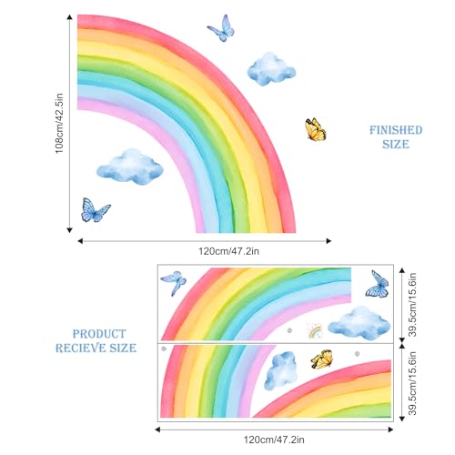 Supzone Vinilo Decorativo Grande Arcoiris y Mariposa miniatura 5