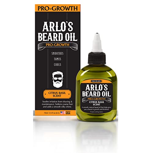 Arlo's Pro Growth Beard Oil - Citrus Basil 2.5 Oz. - Promotes Beard Hair Growth #TOP4
