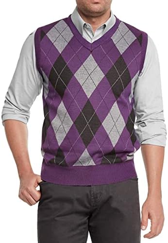 True Rock Men's Argyle V-Neck Sweater Vest