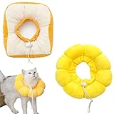 Halskrause Katze, Katzenkragen, 2 Stück Sonnenblumen- und Toast-Halskrause, Weicher und Bequemer Kragen für Katzen und Kleine Hunde, Ideal nach Operationen und für Fotos