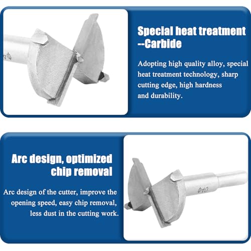 ZOFUN ForstnerBohrer Set, 20 -tlg Forstner Bohrer Bit Set für Holz, 10mm - 40mm Forstner Kutter mit Rundschaft, Zubehör Bohrmaschine für Holzbearbeitung