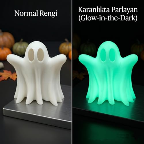 Sevimli Hayalet Figürü, Fosforlu Glow Plastik Masaüstü Biblo