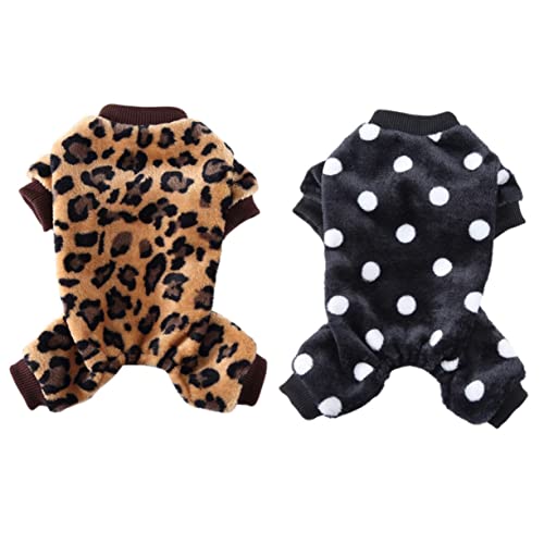 Abaodam 2個 ペットパジャマ 小さい 大型犬用の犬の衣装 ダックスフンド 小型犬用ジャンプスーツ 犬のズボン 子犬のパジャマ 子犬ドレス 犬パジャマ 大型犬服 ポリエステル