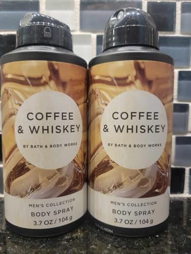 2 Bath and Body Coffee & Whiskey Body Spray For Men deodorant 3.7 Oz