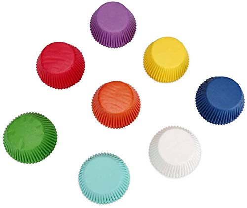 BIG BOX Plain Cup 100 Piece Bright Rainbow Standard Baking Cups Solid Colorful Paper Cupcake Liners