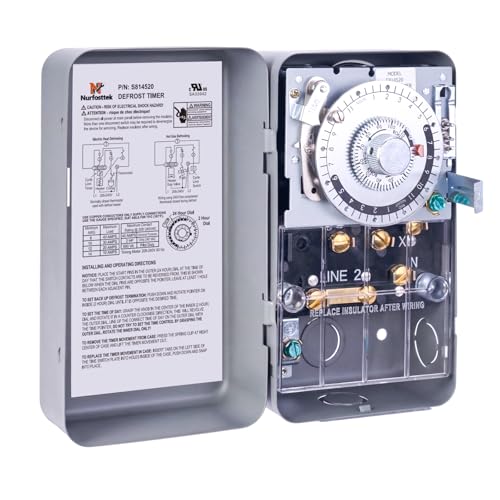 S8145-20 Commercial Defrost Timer for Refrigeration Systems 40AMP 208-240V/60Hz Heavy-Duty Steel Housing Compatible with Refrigerators and Condensing Units
