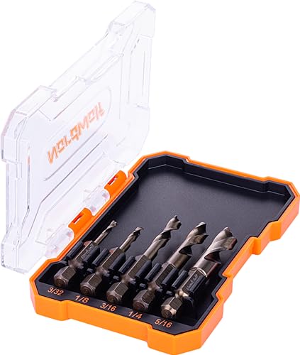 Nordwolf NW-21012 5-Piece M35 Cobalt Stubby Drill Bit Set For Stainless Steel & Hard Metals, With 1/4 Inch Hex Shank thumb #8