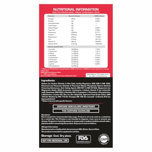 Image of OPN Electrolytes Assorted Flavours | Orange + Lemon + Blueberry 850mg Sodium | Zero Sugar | Vitamin C, B12 + EAA | (Pack of 2) 24 Sachets