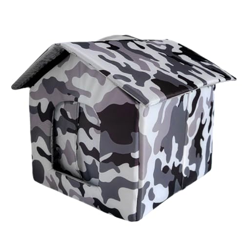 Casa para gatos para exteriores, resistente al agua, cálida, resistente al viento, protección para gatos, para garaje, granero, terraza, patio trasero, jardín, parque, zona residencial, esquina de la