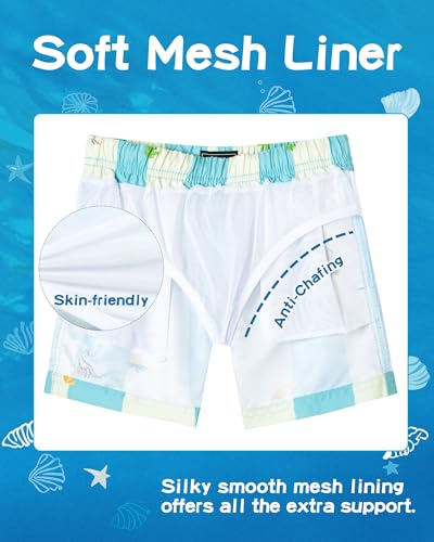 Image of SURF CUZ Boys Swim Trunks Toddler Swim Shorts UPF 50+ Bathing Suit for Boy Swimsuit Quick Dry Mesh Beach Boardshorts Swimwear