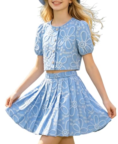 Image of Kids Toddler Girl Summer Clothes Letter Printed T-Shirt Top+ Floral Skirt 2pcs Girl's Skirt Set