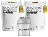 2,2Kg Creatina Monohidrata en Polvo Sin Sabor con 732 Dosis | 100% Creatina Micronizada | Incluye Dosificador | Sin Añadidos | Sin OMG, Vegano, Sin Gluten. (2,2 Kg (paquete de 2 + Shaker), Sin sabor)