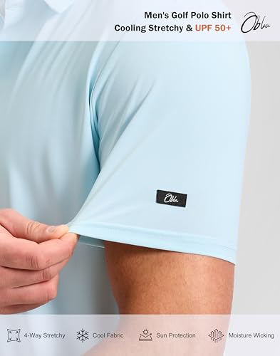 Image of Obla Mens Golf Shirt Short Sleeve Dry Fit Moisture Wicking Performance Athletic Casual Work Collared Polo Shirts for Men