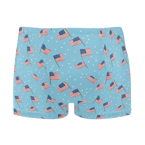 July 4th Independence Day American Flag Mens Swim Trunk Bathing Suit Swim Brief Square Leg Board Short S B0404600