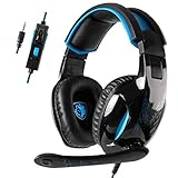 Anivia Gaming Headset PC Computer Headphones with Microphones Noise Canceling Over Ear Headphones Compatible for PS4, Xbox One, Laptop