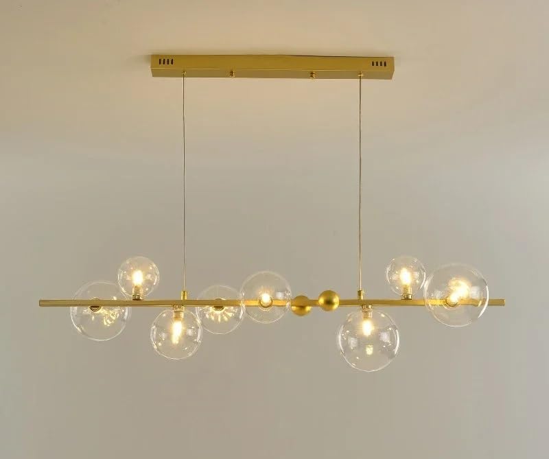 Genérico Lámpara de techo, Lámparas colgantes nórdicas, creativas, minimalistas y modernas for salón, dormitorio cocina; candelabros; luces de techo moleculares(Warm light,Gold-Transparency)