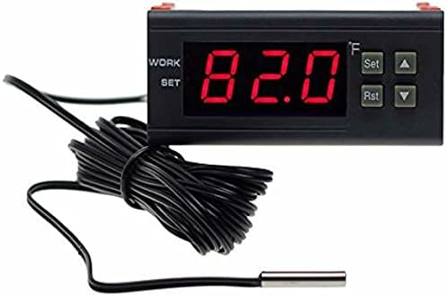 bayite DC 12V Fahrenheit Digital Temperature Controller 10A 1 Relay with Sensor