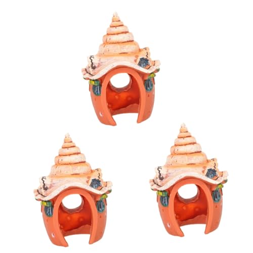 Housoutil 3pcs Aquarium Conch House Aquarium Gravel Aquarium Rock Cave Air Stones Fish Fountain Aquarium Rocks Aquarium Conch Cave Decorations Pool Aquarium Decor Floating Tubing Sand Resin
