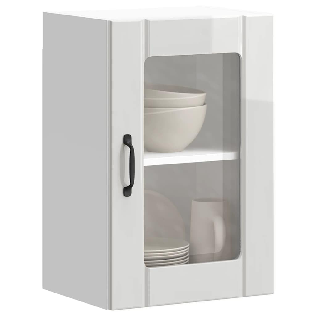 Genérico Armario Pared para Cocina Puerta Cristal Lucca Blanco Brillante,Mobiliario,Armarios y Almacenamiento,Armarios de Cocina,853769
