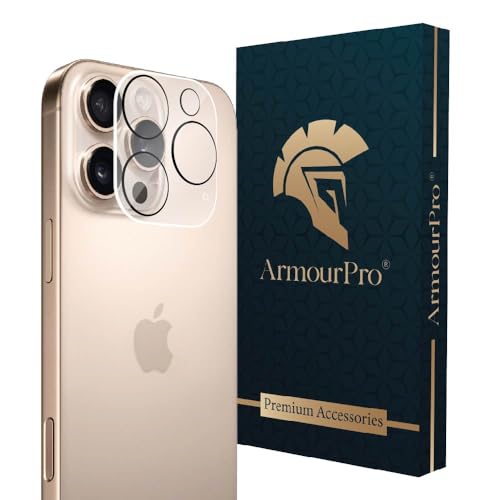 Image of ArmourPro Premium Camera Lens Protector Tempered Glass Compatible For iPhone 16 Pro Max and iPhone 16 Pro With Edge To Edge Coverage (Full Transparent) (Pack of 1)
