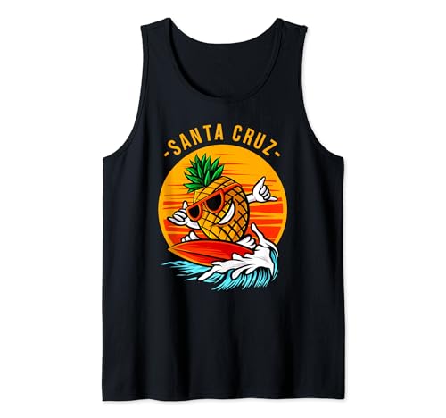 Santa Cruz ciudad California surf El verano vintage retro Camiseta sin Mangas