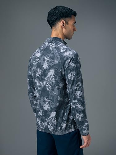 Image of TECHNOSPORT Men's Slim Fit All Over Print High Neck Jacket With TS-Flexi for Gym, Training, Winterwear