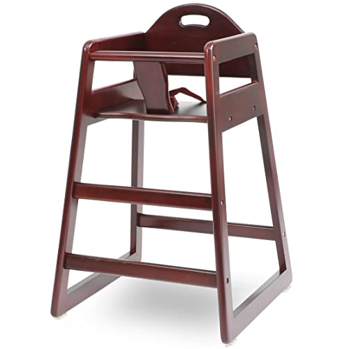 Wooden High Chair for Baby & Toddler – Restaurant-Style Stackable HighChair with Commercial Grade...