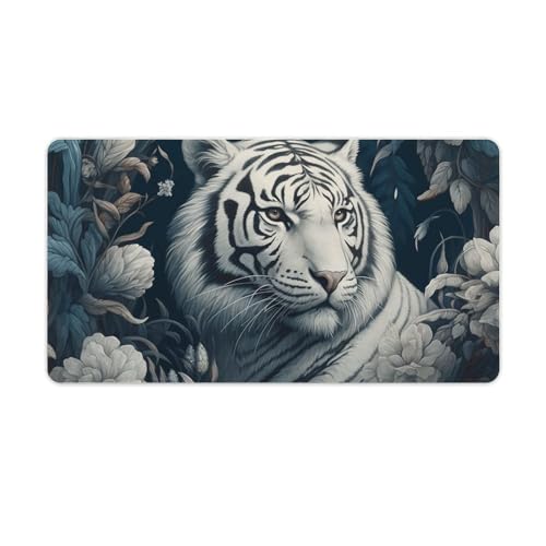 Tapis de souris caoutchouc imprimé tigre avec support clavier antidérapant
